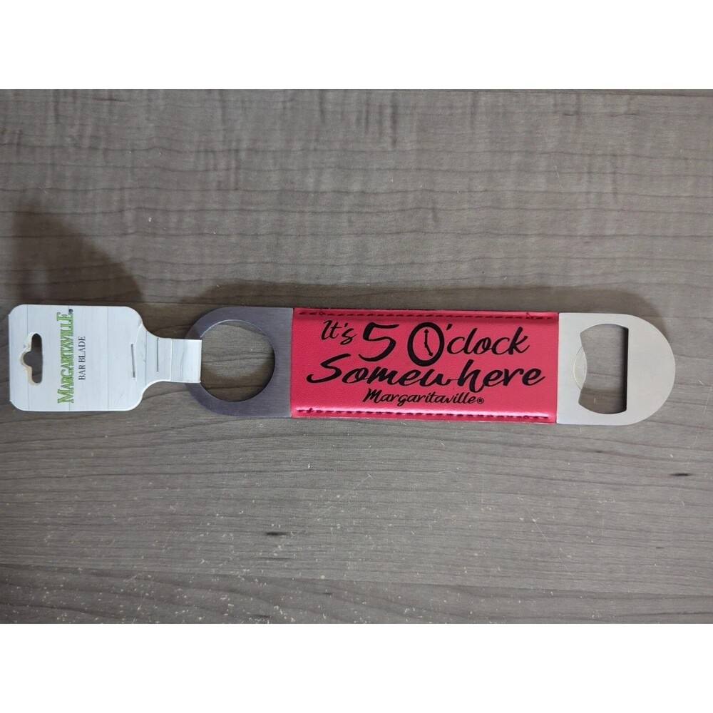 Margaritaville It's 5 O'clock Somewhere Red Bar Blade Bottle Opener 7" Barware